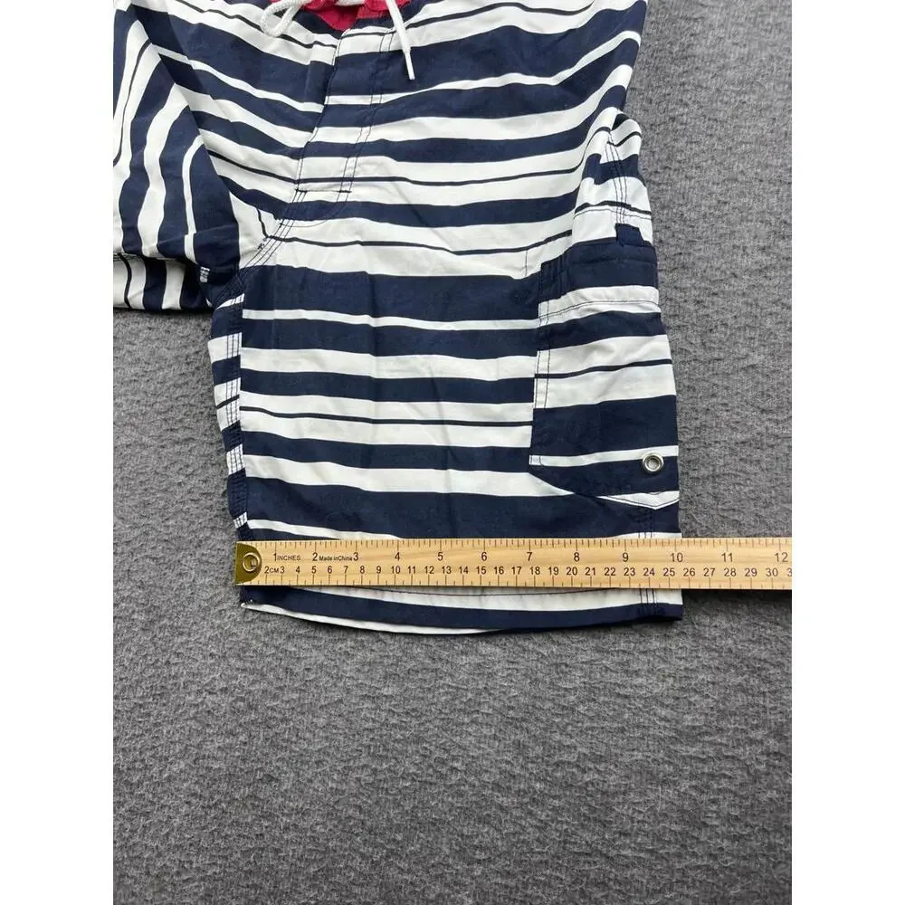 J.Crew Men's Board Shorts with Navy‎ and White Stripes Size Small